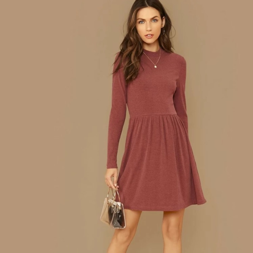 5/$20🌱New! Solid rib-knit A-line dress size 4